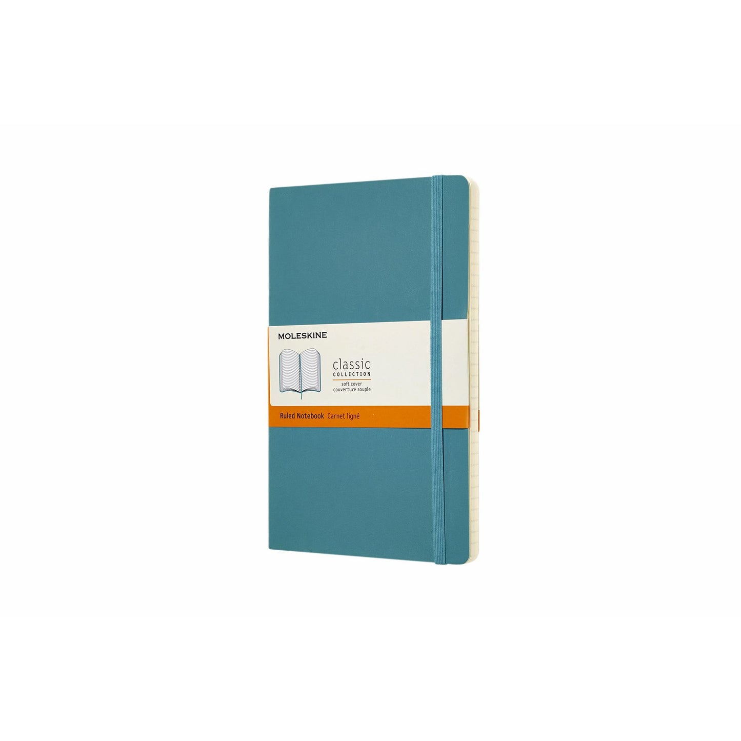 Moleskine – Notizbuch groß, 130 x 210 mm, Line-Softcover, riffblau