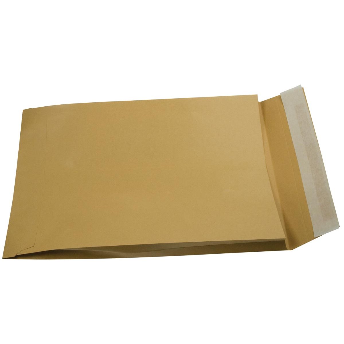 Galerie – Briefumschläge mit Balg, 229 x 324 x 35 mm, Streifenverschluss, braunes Kraftpapier, Karton mit 250 Stück