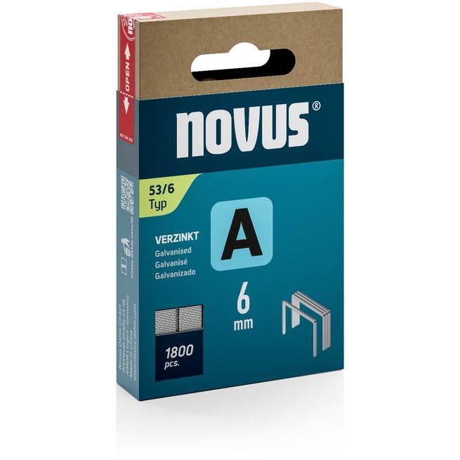 Novus - Heftklammern A 53/6, Karton mit 1800 Stück