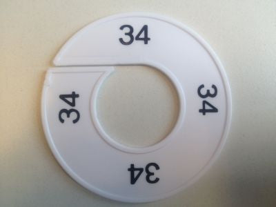 Klika - Maatring 9cm wit/zwart 34