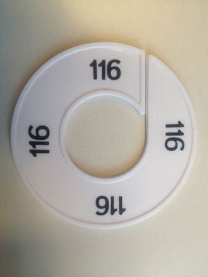Klika - Maatring 9cm wit/zwart 116