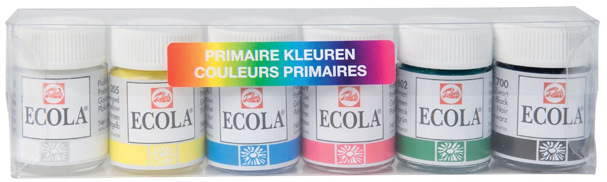 Talens - Ecola Gouachetopf mit 16 ml, Koffer mit 6 Töpfen in verschiedenen Farben