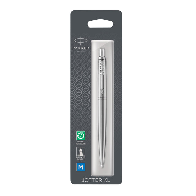 Parker - Jotter XL Kugelschreiber Monochrom Edelstahl M Blister à 1 Stück