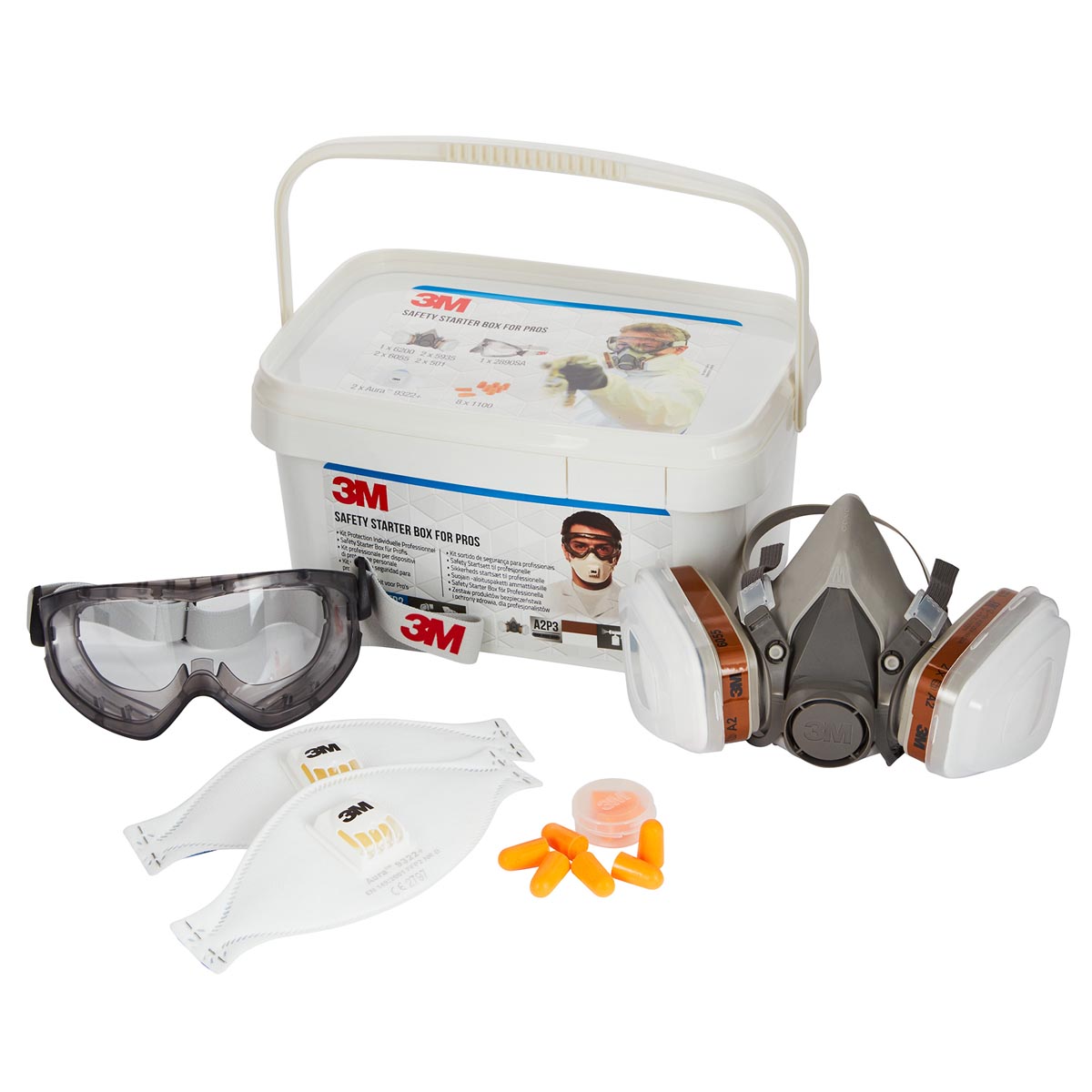 3M - veiligheidskit voor professionals, ademhalings-, oog- en gehoorbescherming in 1 handige box