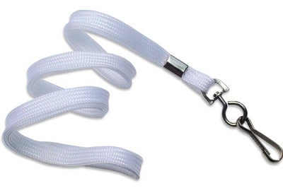Klika - Keycord met metalen haak, br 10mm wit