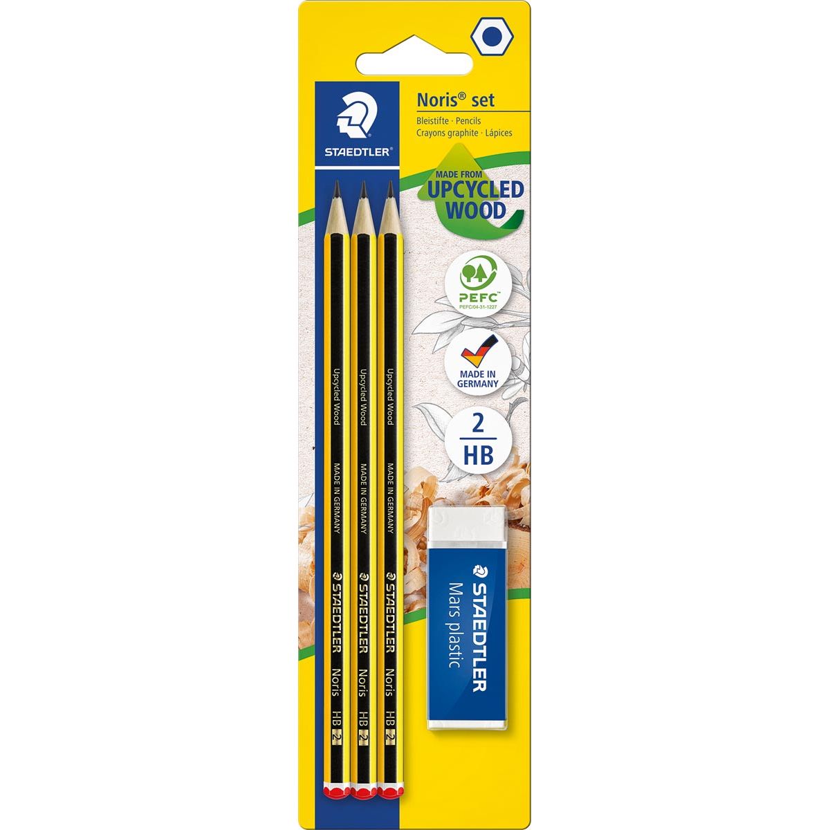 Staedtler - BL 3X BLEISTIFT / 1X RADIERER NORIS
