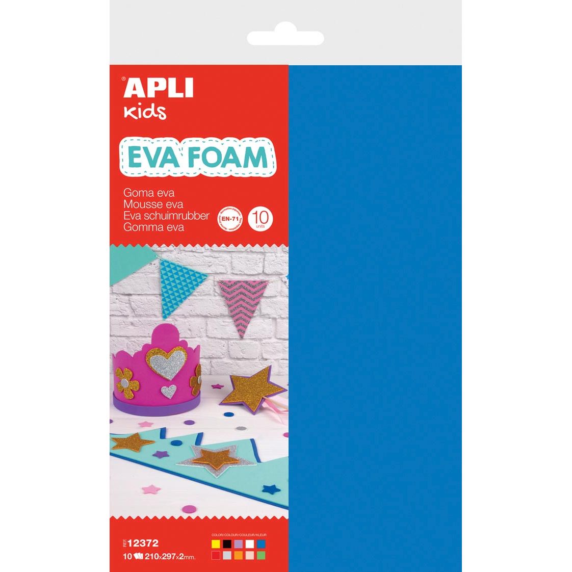 Apli Kids - Kinderschaumgummi ft 20 x 30 cm, Packung mit 10 Blättern in verschiedenen Farben