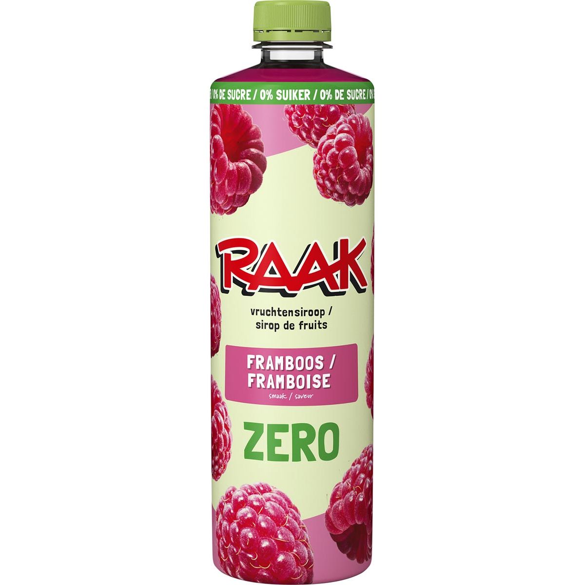 Raak - siroop framboos Zero Sugar, fles van 75 cl