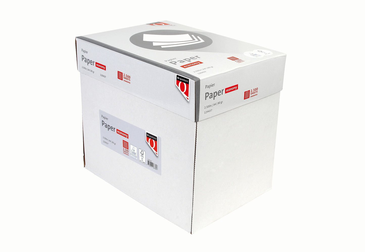 Quantore - Kopierpapier Economy Nonstop A4 80gr weiß 2500 Blatt