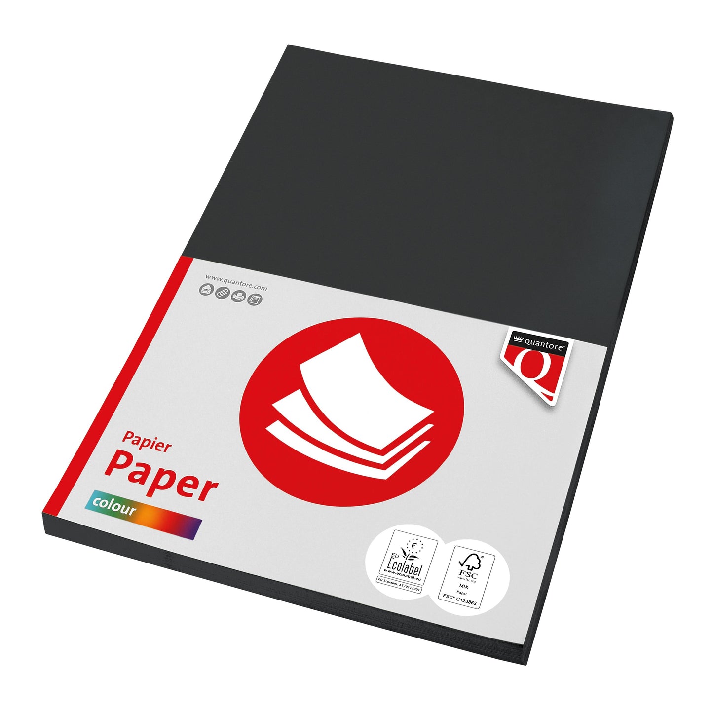 Quantore - Kopierpapier Farbe A4 80gr schwarz 100 Blatt