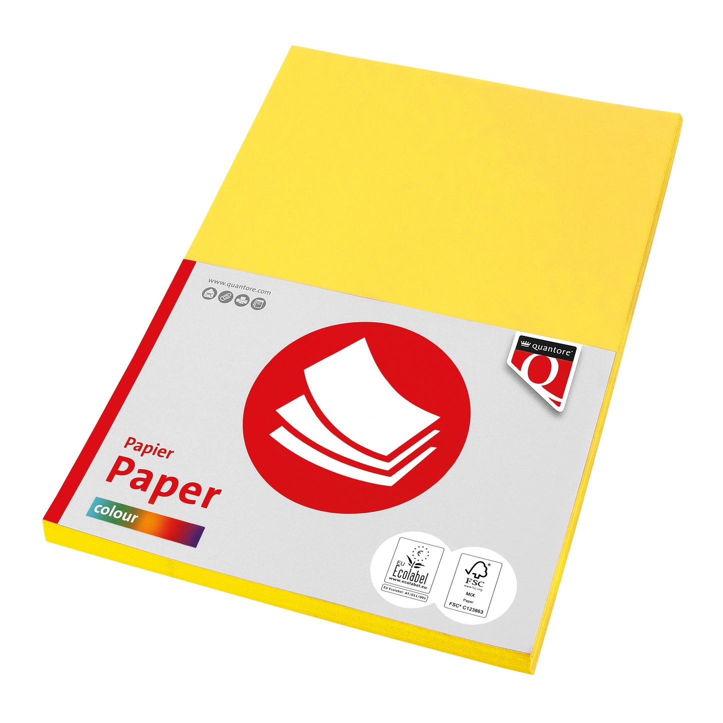 Quantore - Kopierpapier Farbe A4 80gr gelb 100 Blatt