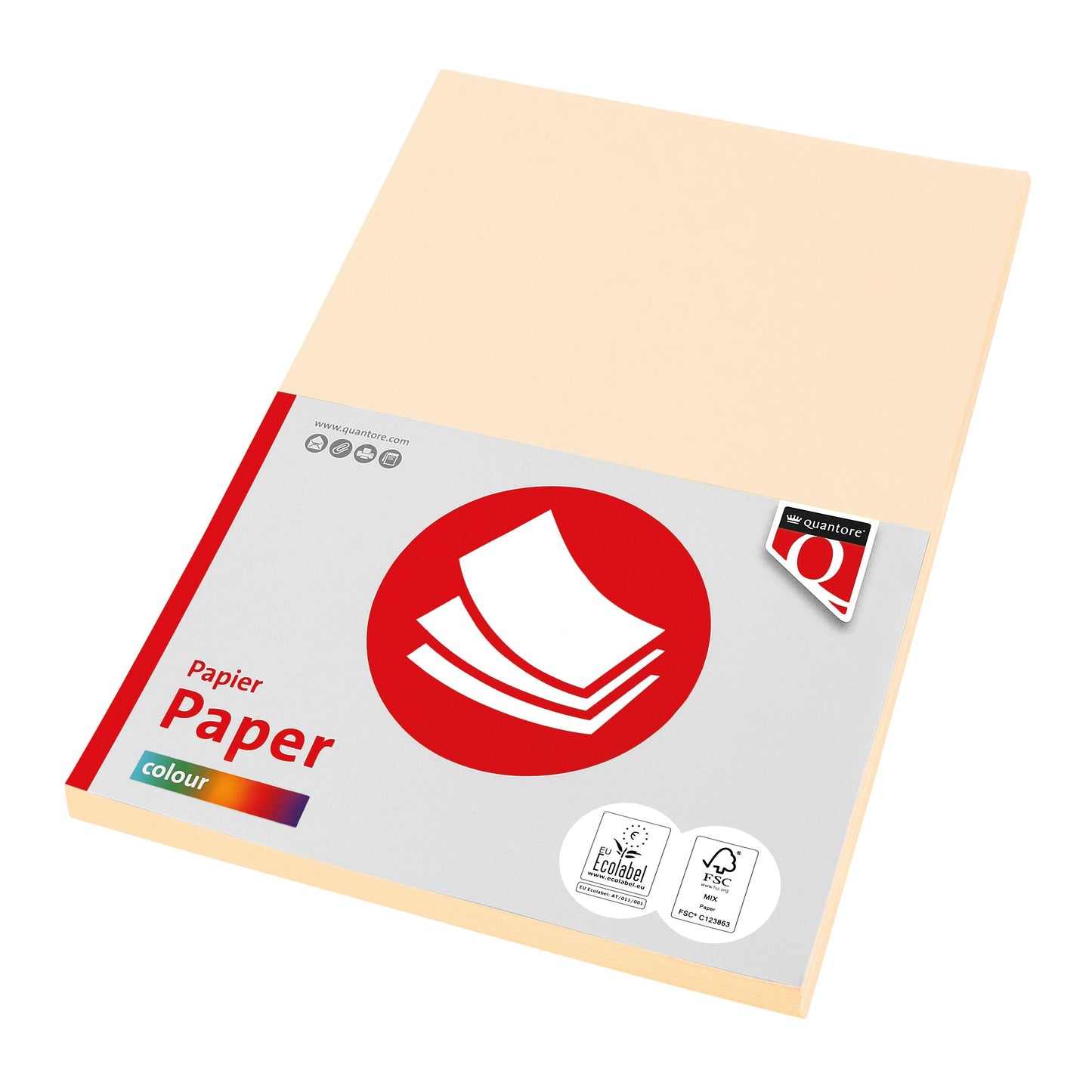 Quantore - Kopierpapier Farbe A4 160gr Creme 50 Blatt | 10 Stück