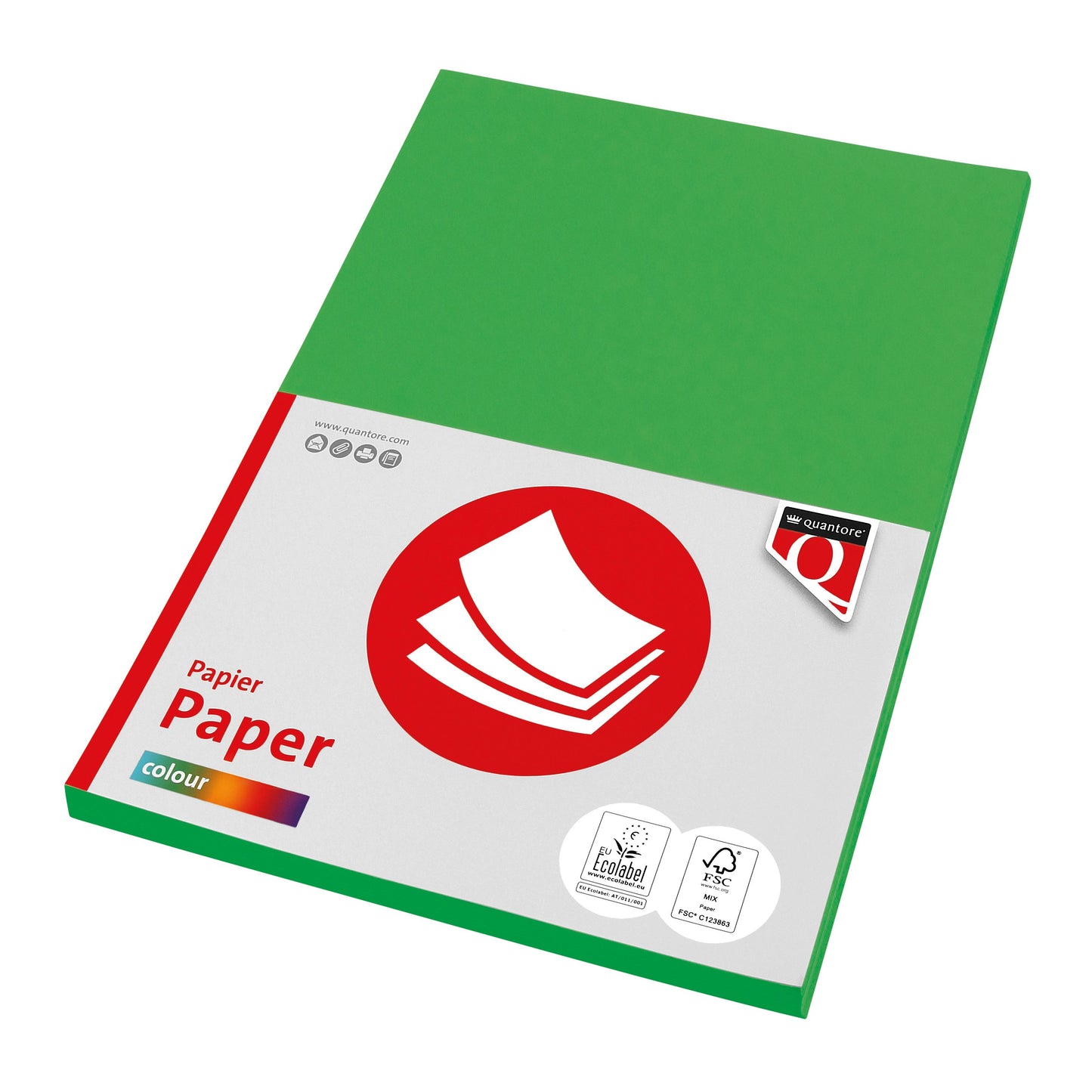 Quantore - Kopierpapier Farbe A4 160gr grasgrün 50 Blatt