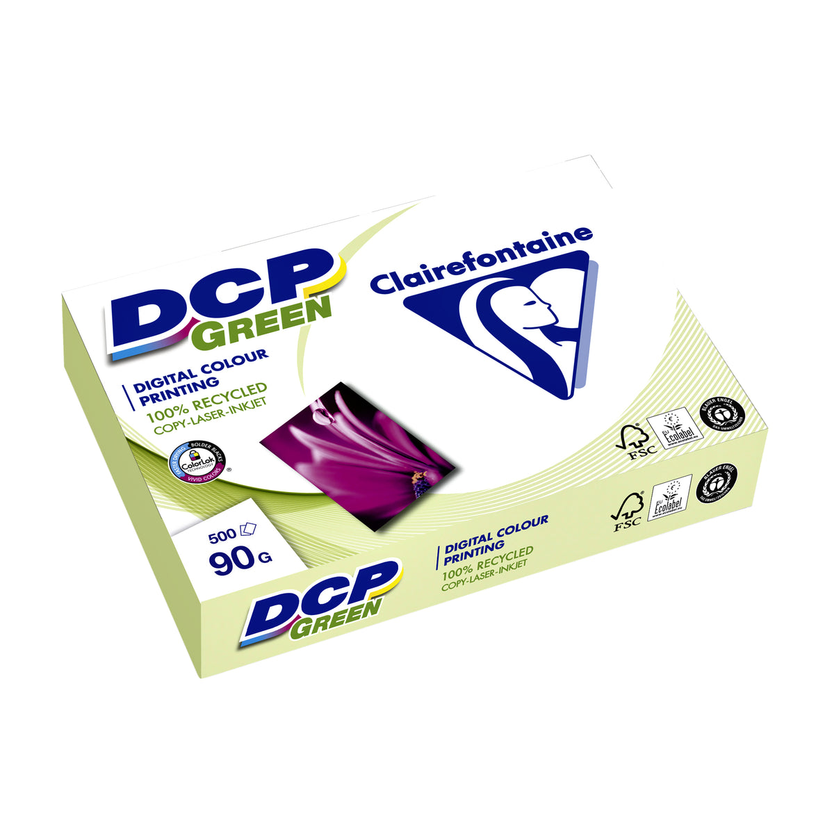 Clairefontaine - Laserpapier DCP Grün A4 90gr weiß 500 Blatt | 5 Stück