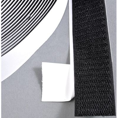 Klika - Klittenband klevend 30mm zwart haak 25m