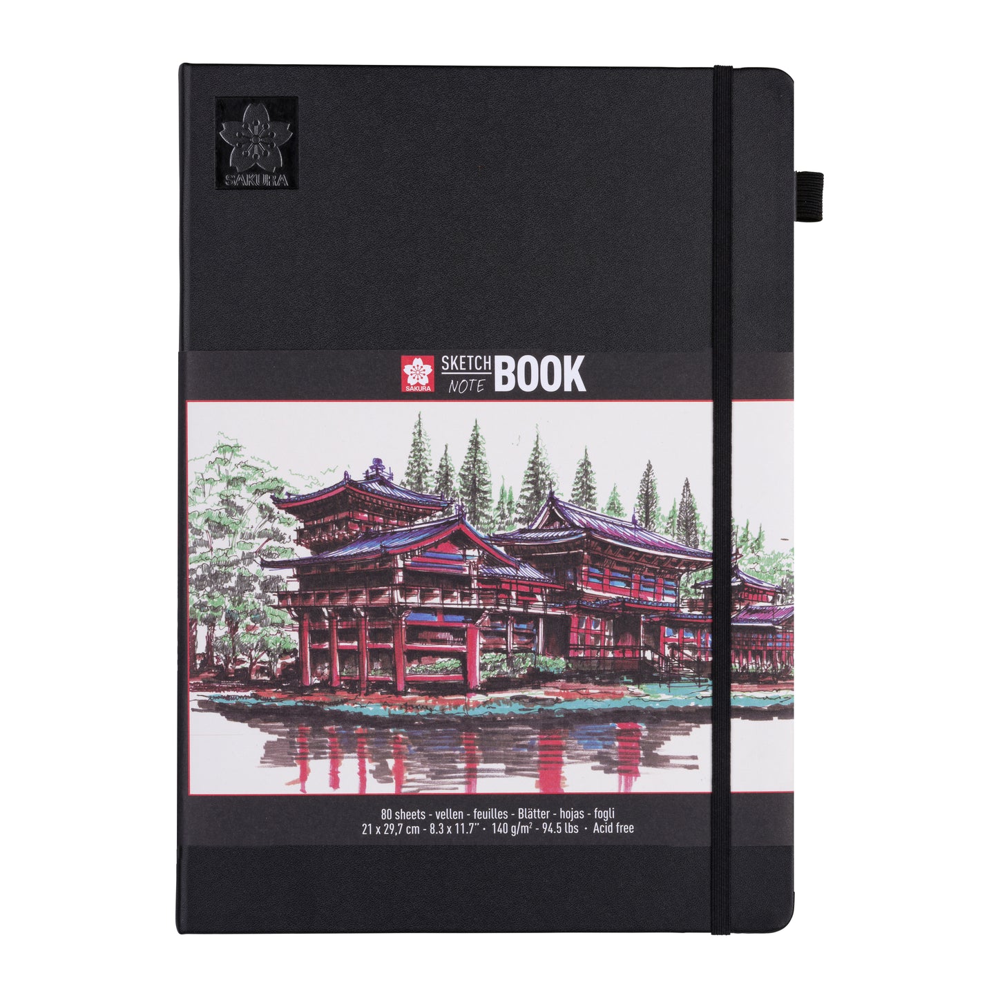Sakura - Skizzenbuch 80 weiße Blätter 140gr 210x297mm schwarz