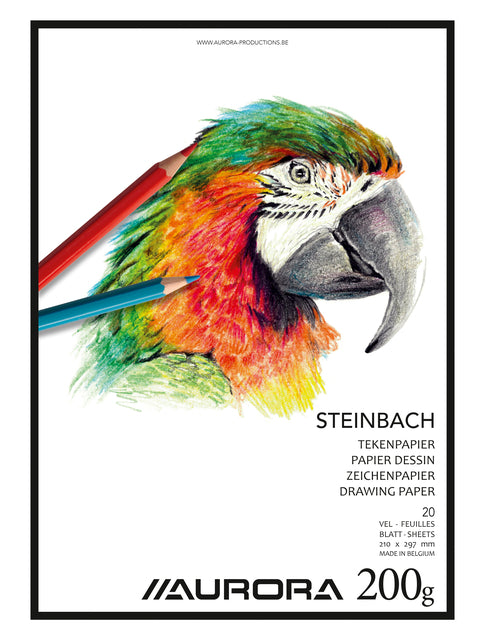Aurora - Zeichenblock A4 20 Blatt 200 Gramm Steinbach-Papier