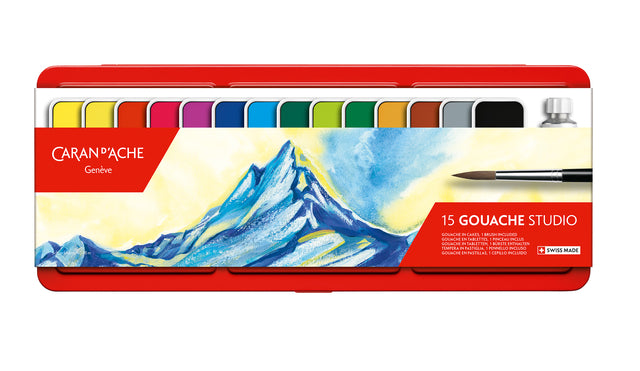 Caran d'ache – Poster-Farbdose mit 15 Farben