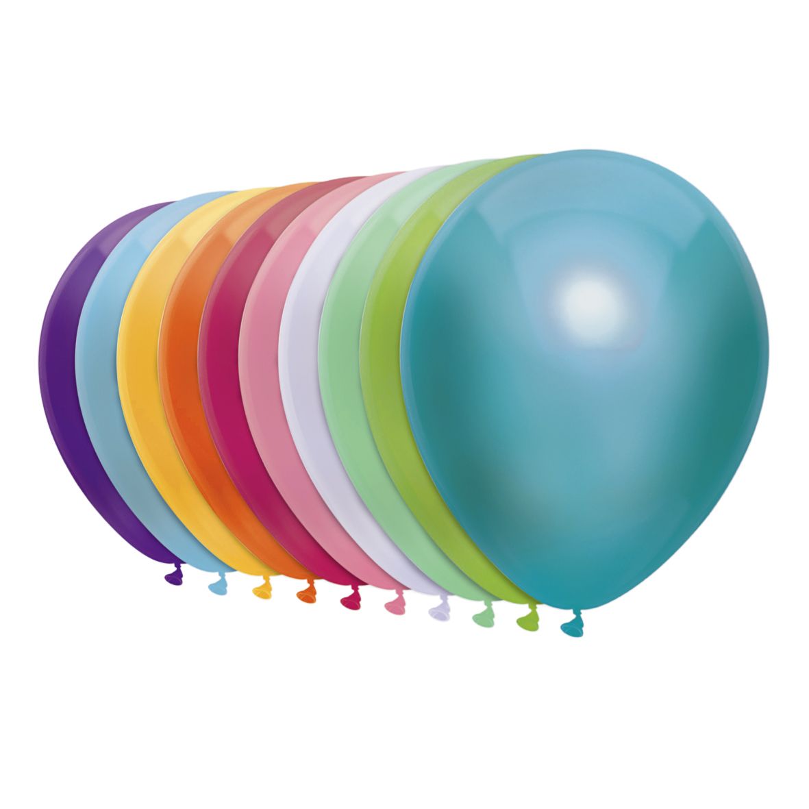 Haza - Ballon uni 30cm 50 Stück metallic sortiert