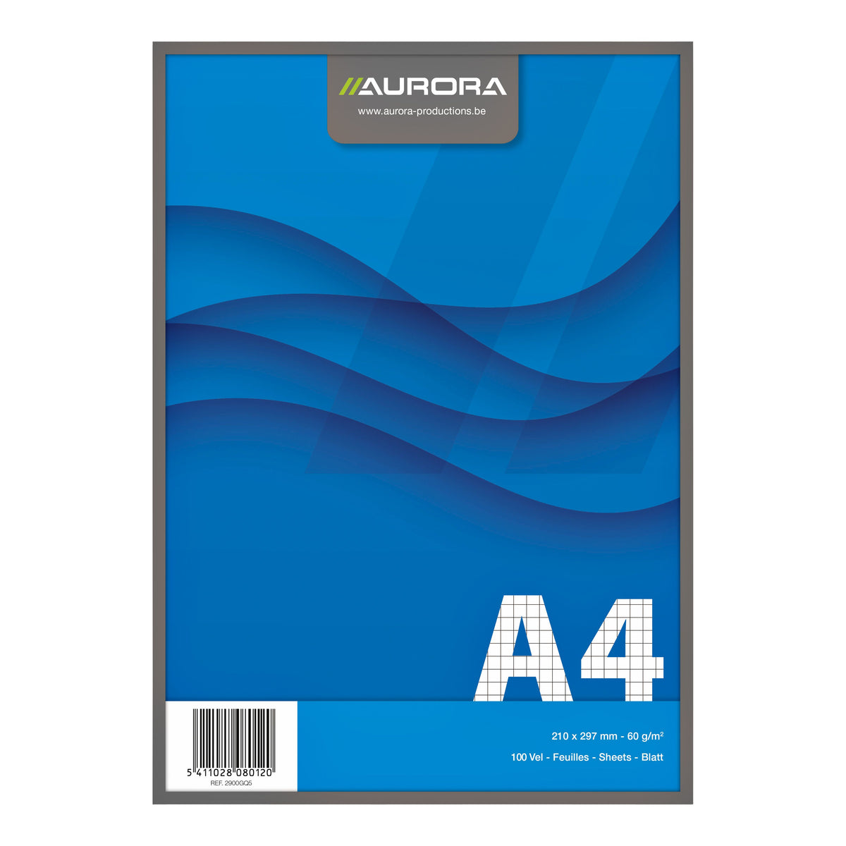 Aurora - Schreibblock A4 Diamant 5x5mm 100 Blatt 60gr blau | 10 Stück