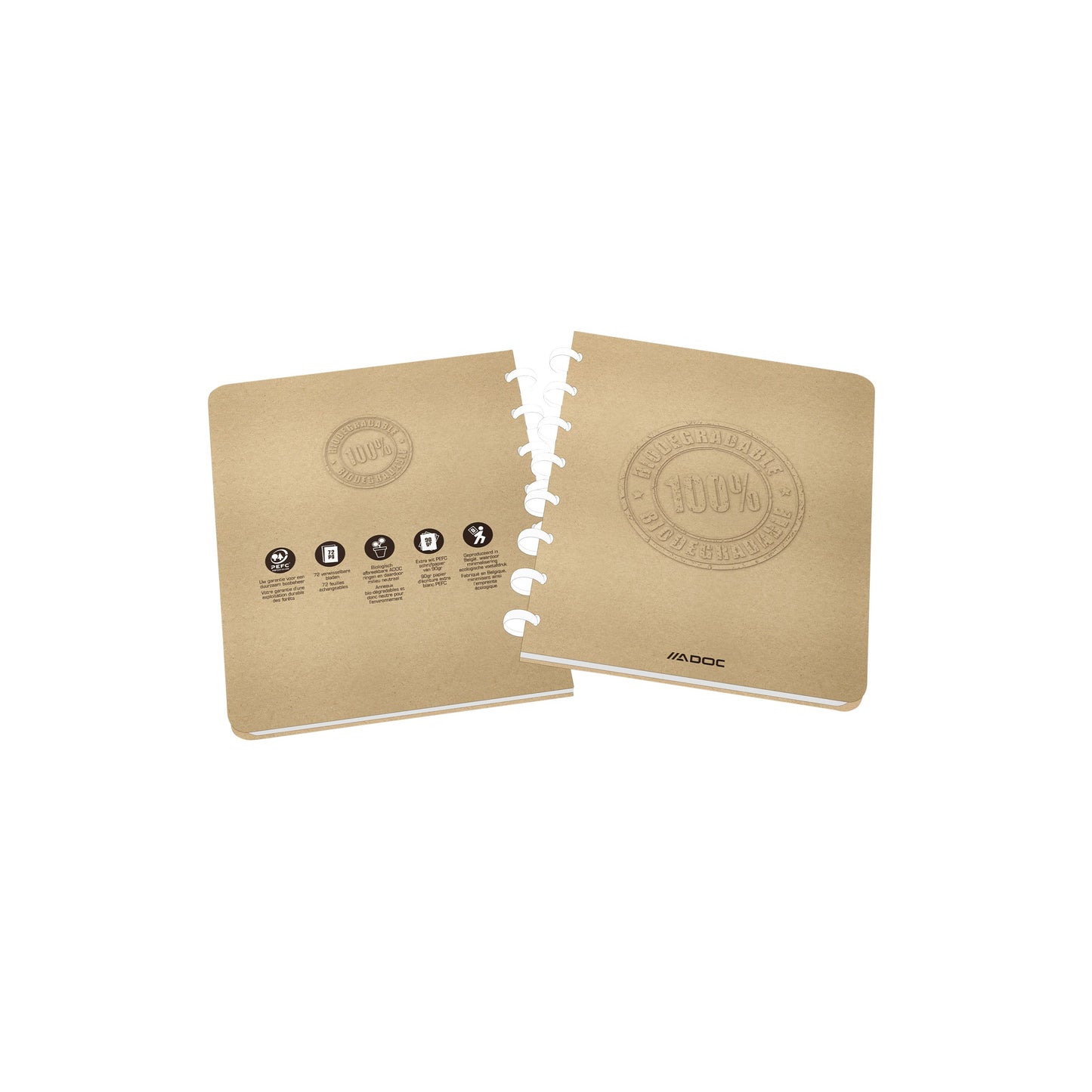 Adoc - Writing BIO A5 Diamant 4x8mm 144 Seiten 90gr Kraftpapier