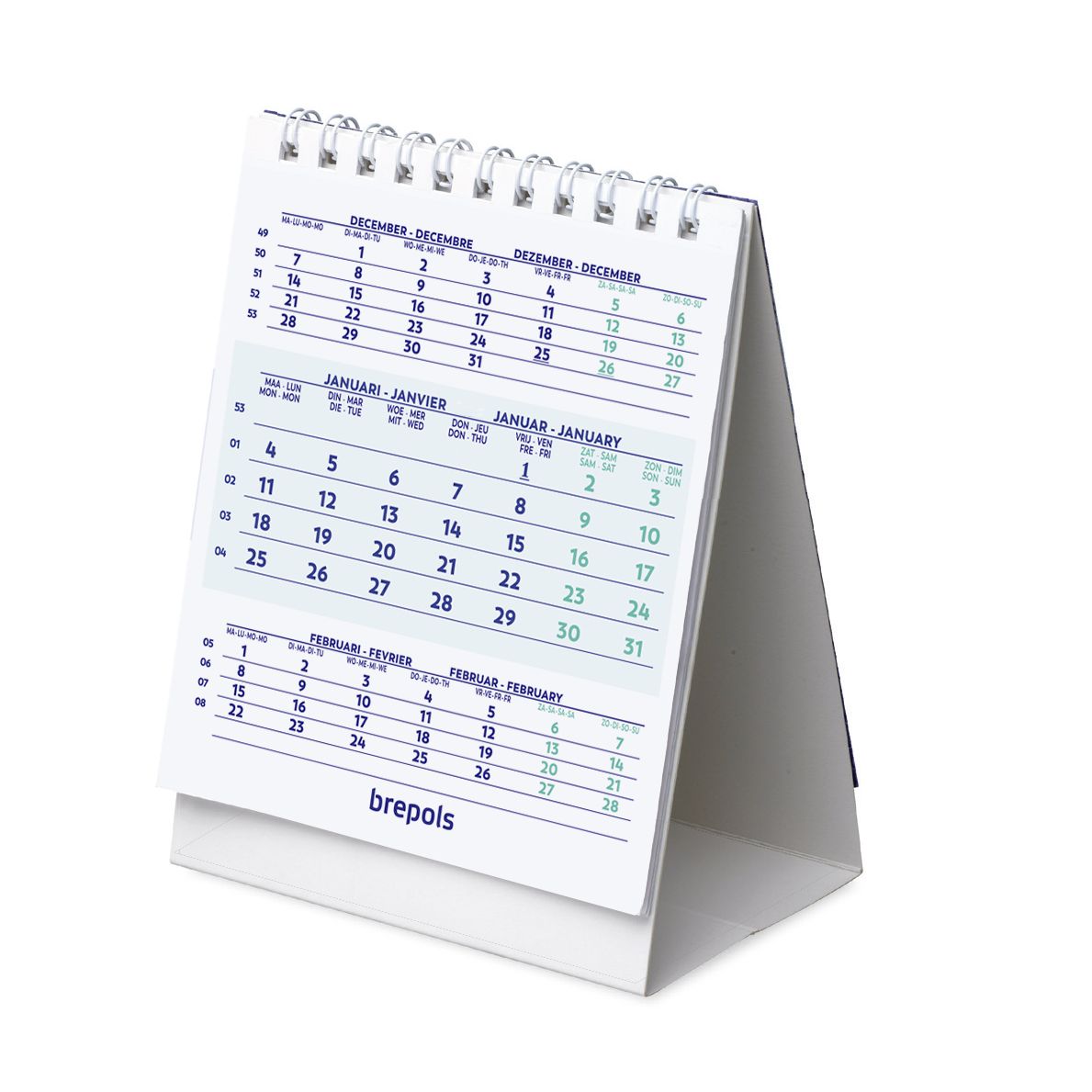Brepols – 3-Monats-Tischkalender 2026 10,5 x 13 cm