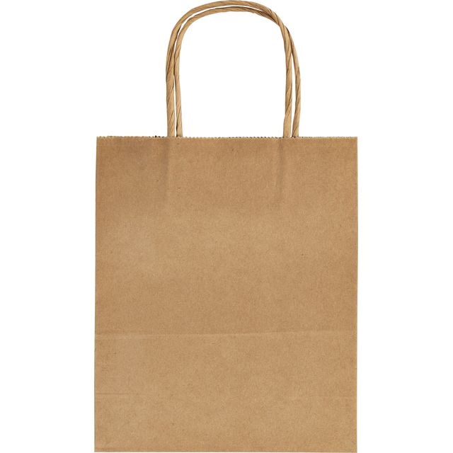 Folia Paper - Tasche mit Griff Folia Kraftpapier 125gr 18x21x8cm 20 Stück natur