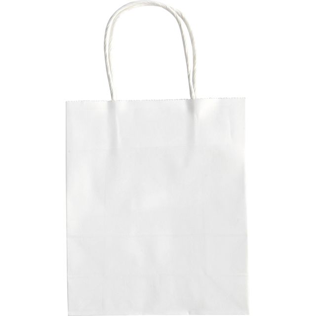Folia Paper - Tasche mit Griff Folia Kraftpapier 110gr 18x21x8cm 20 Stück weiß