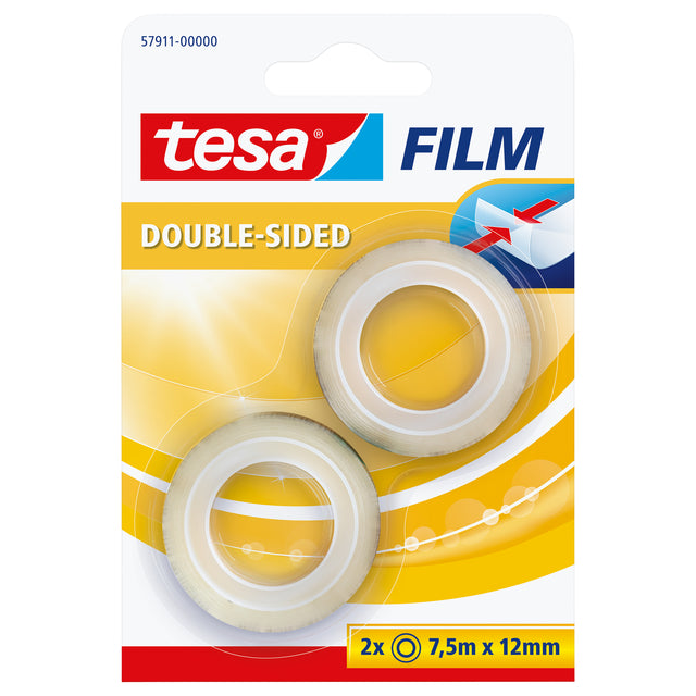 Tesa - e film® doppelseitig 7,5mx12mm transparent 2 Rollen