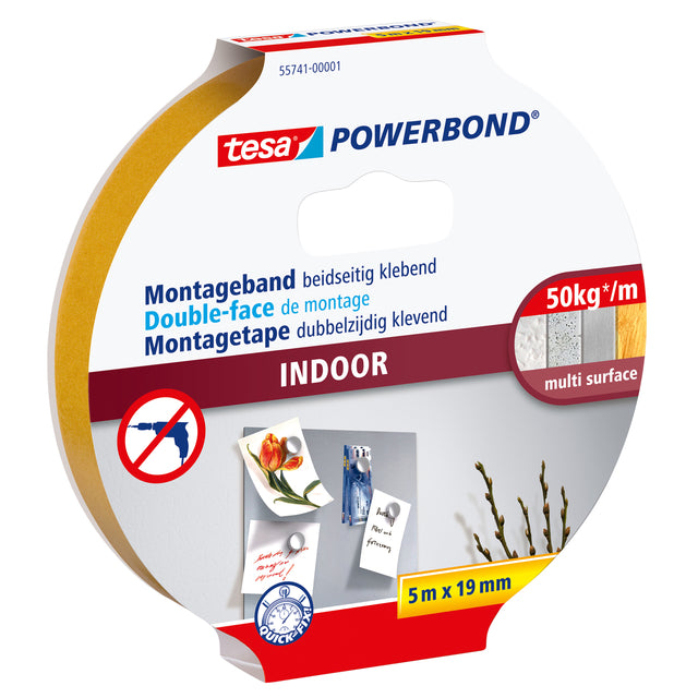 Tesa - Montagee® Powerbond Indoor doppelseitig 5mx19mm weiß