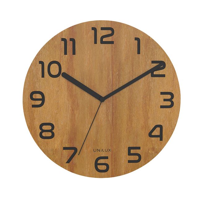 UNILUX - Wanduhr Palma Bambus schwarz
