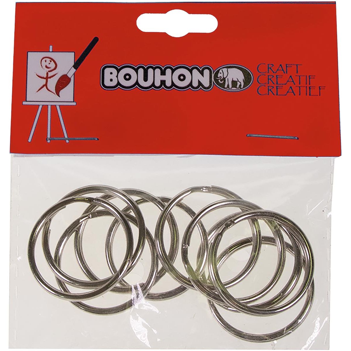 Bouhon - Schlüsselanhänger, 25 mm, Blister mit 10 Stück