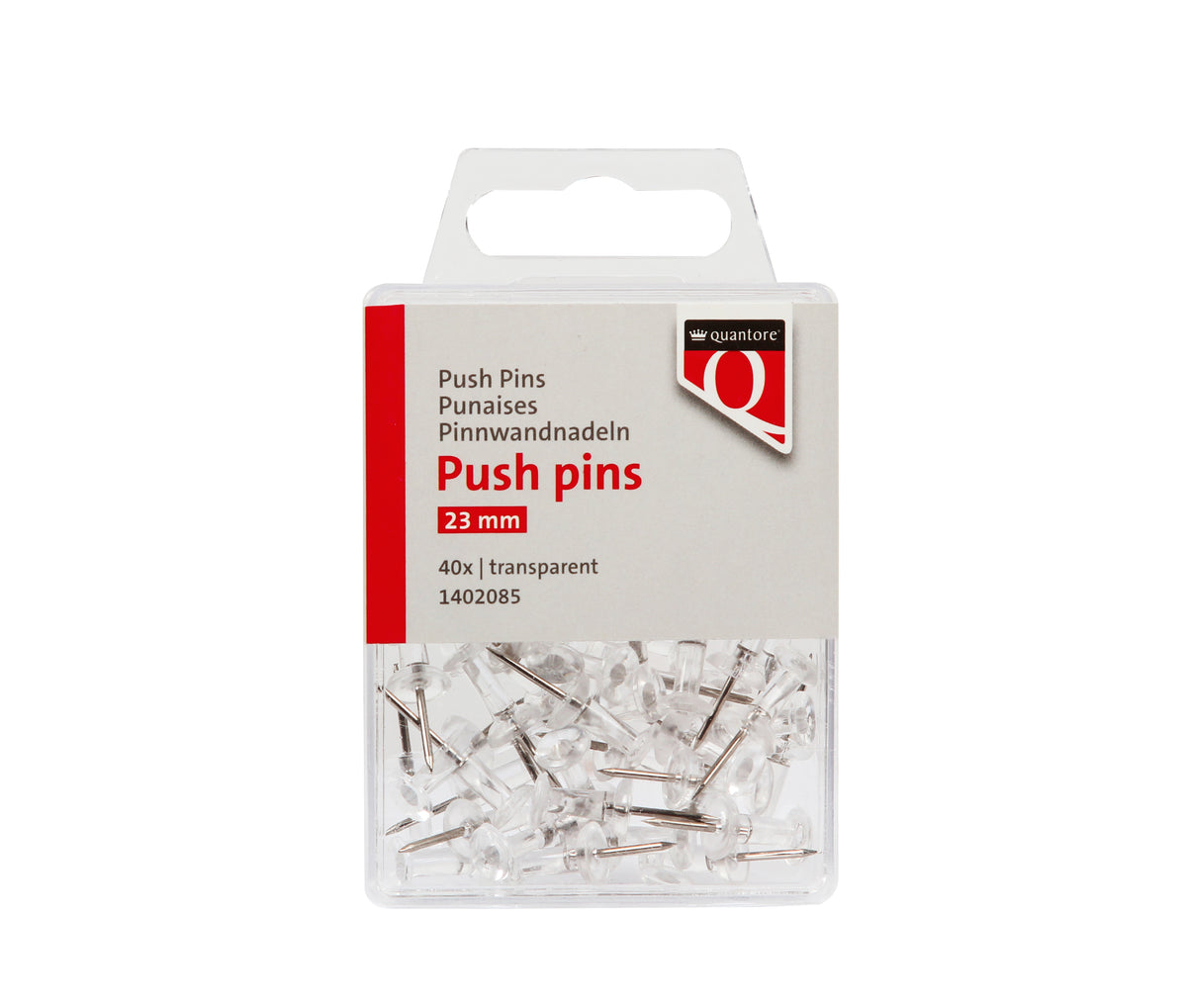 Quantore - Pinnnadeln 40 Stück transparent | 120 Stück