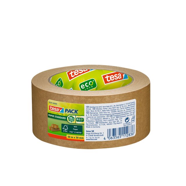 Tesa - Verpackungspaket® Papier Standard ecoLogo 50mx50mm braun | 36 Stück