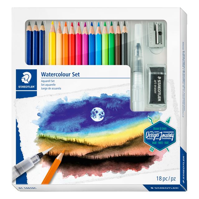 Staedtler - Buntstift Design Journey Aquarell-Aquarell 18-teilig | 4 Stück