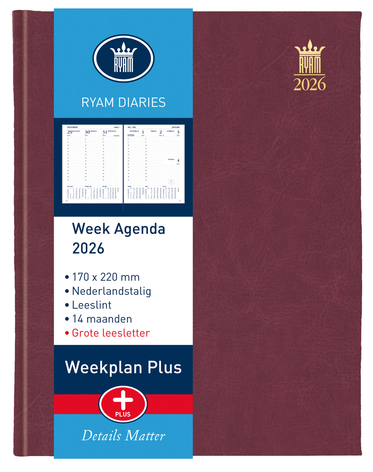 Ryam - Agenda 2027 weekplan groot letter 7d/2p ass