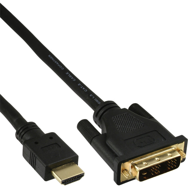 InLine - Kabel HDMI DVI 18+1 Pin M/M 2 Meter schwarz