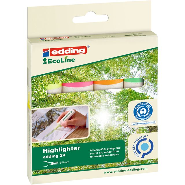 Edding - Highlighter 24 EcoLine sortiertes Set à 4 Stück