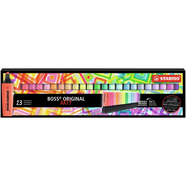 STABILO - Textmarker BOSS Original Arty 70/23 sortiertes Schreibtischset mit 23 Teilen