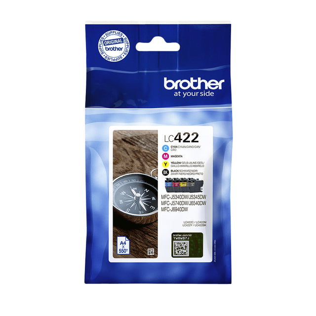 Brother - Tintenpatrone LC-422VAL schwarz 3 Farben | 4 Stück