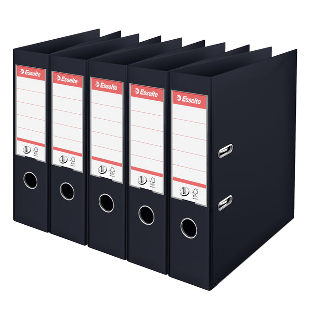 Esselte - Ordner Vivida No.1 Multipack 75mm A4 5 Stück schwarz | 4 Stück