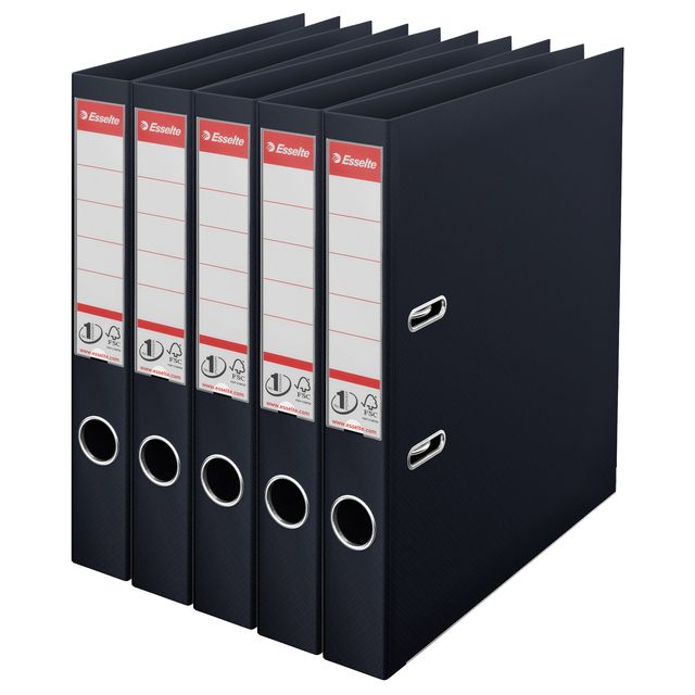 Esselte - Ordner Vivida No.1 Multipack 50mm A4 5 Stück schwarz | 5 Stück