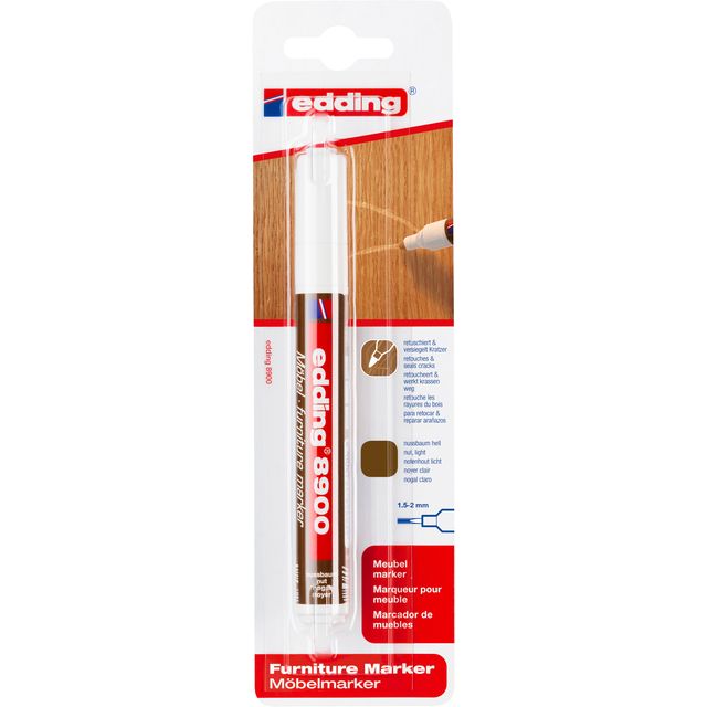 Edding - Filzstift 8900 Möbel rund 1,5-2mm Nussbaum hell Blister 1St