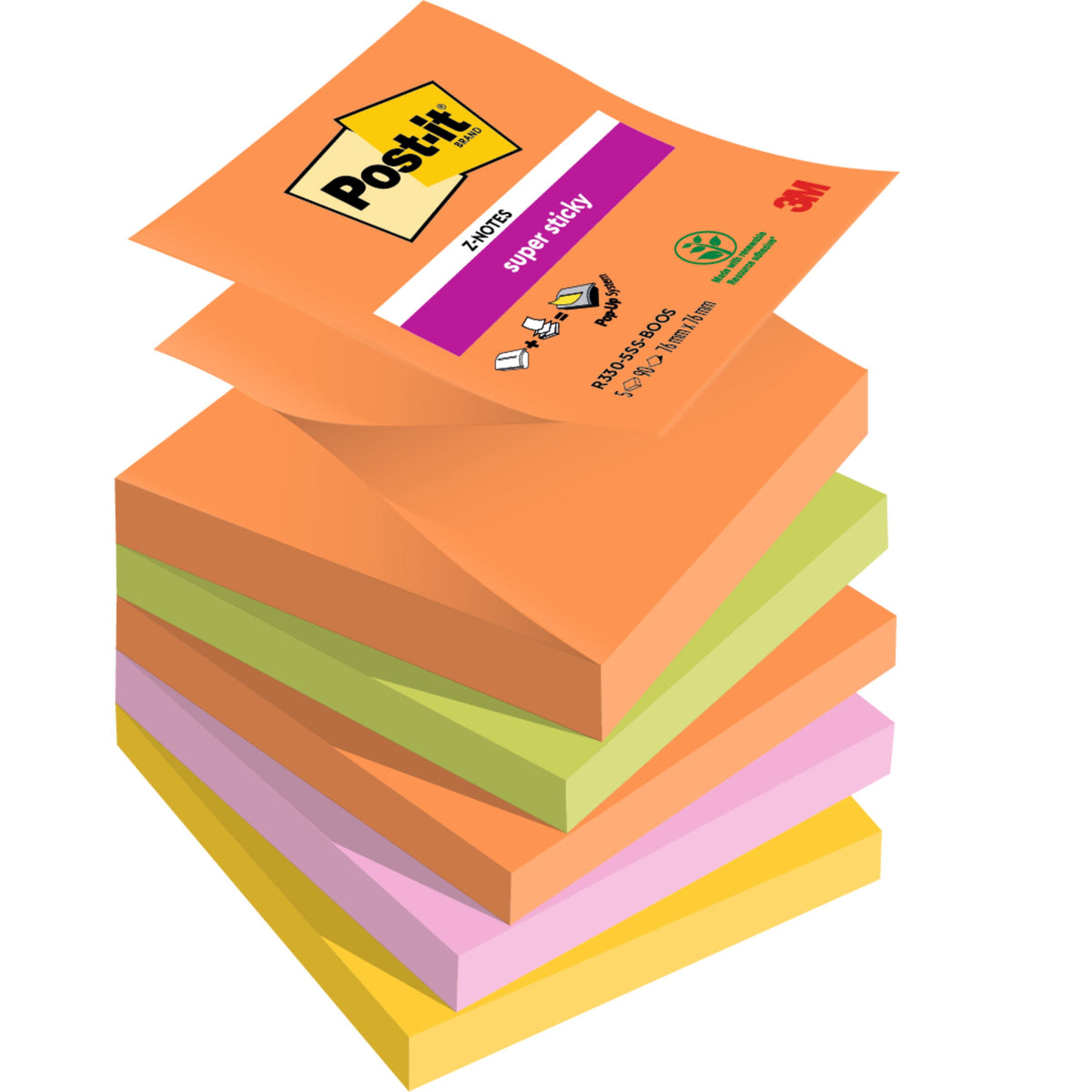 Post-it – Notizblock Z-Notes R330 Super Sticky Boost | 12 Stück