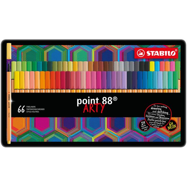 STABILO - Fineliner point 88/66 Arty Fine sortierte Dose mit 66 Stück