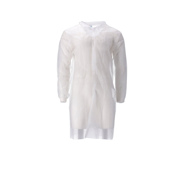CMT - Besucherjacke XXL Vlies Druckknöpfe 104cm lang PP weiß 100 Stück