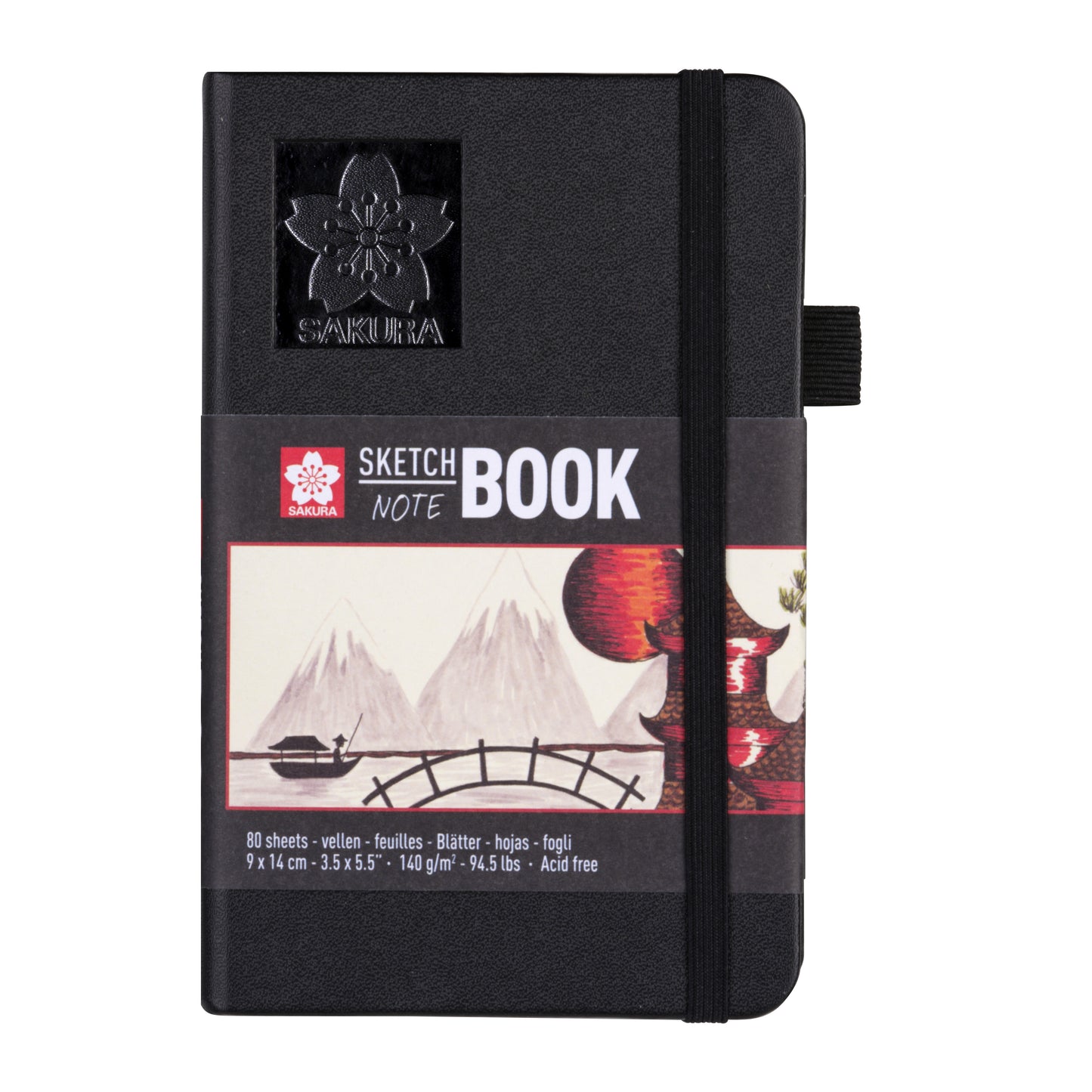 Sakura - Skizzenbuch 80 weiße Blätter 140gr 90x140mm schwarz