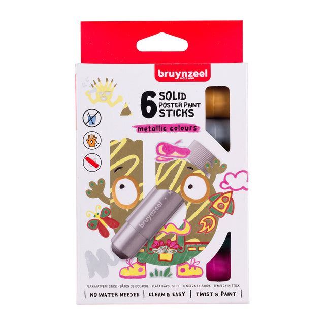 Bruynzeel - Gouachestifte-Set mit 6 Metallic-Farben