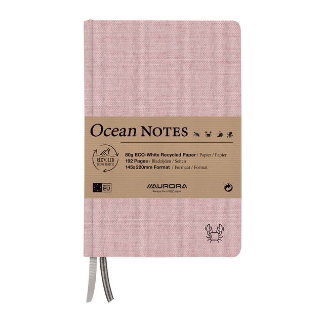 Aurora - Notizbuch Ocean A5 192 Seiten liniert 80gr Leinenstruktur roter Einband