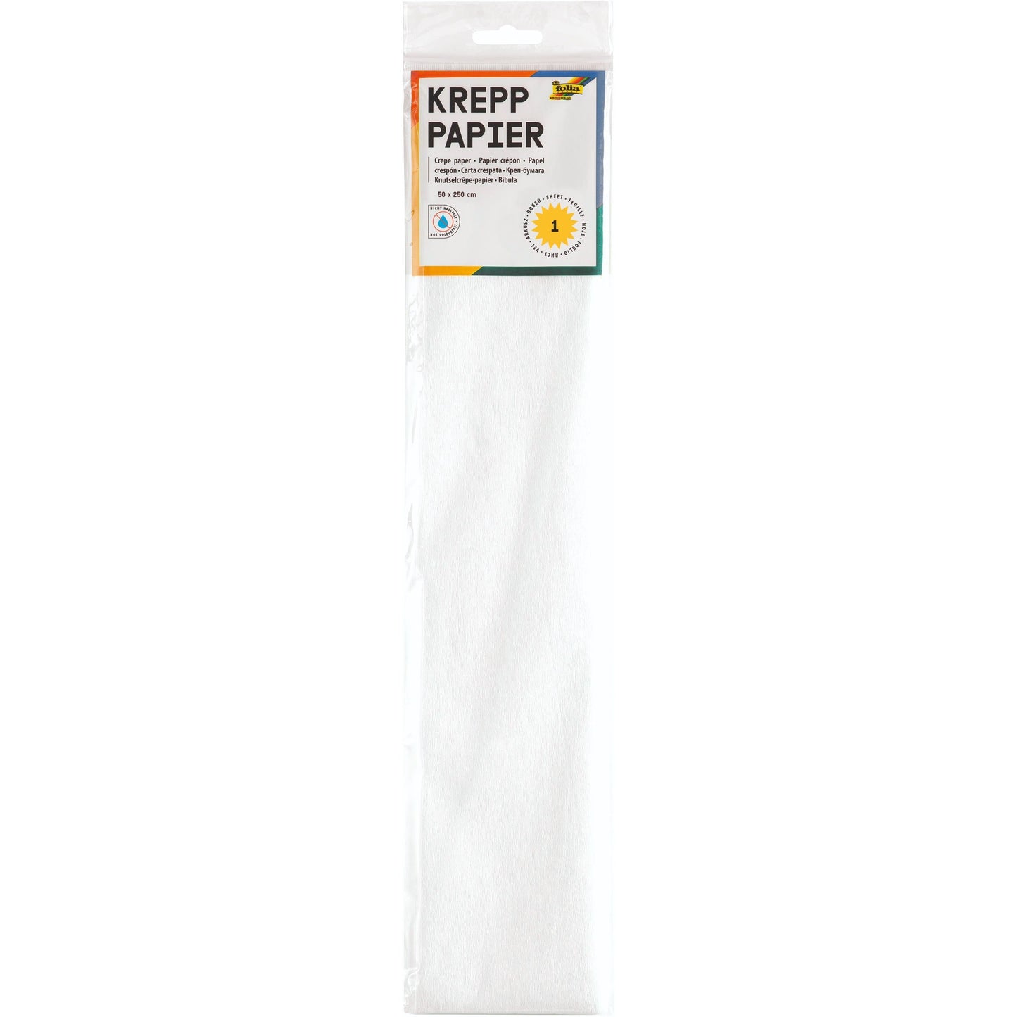 Folia - Krepppapier 250x50cm Nr.100 weiß